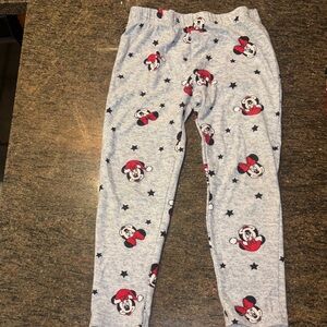 Disney Kids Pajama Bottoms - Gray with Red and Black Mickey Mouse Pattern